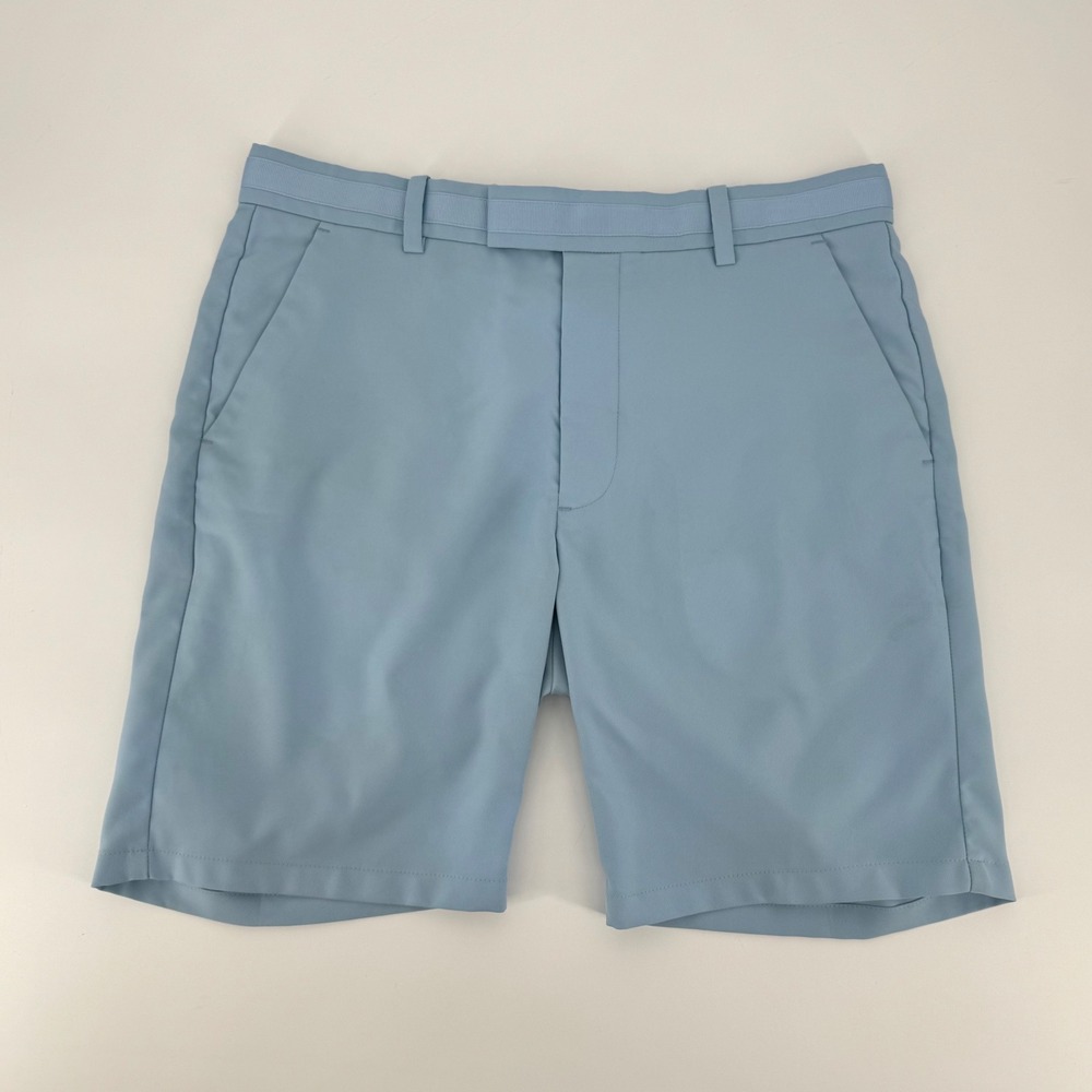 G Fore Mens Golf Shorts Light Blue Performance Size 32 Flat Front Luxury‎ Sport